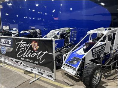 Tony Elliott Foundation sprint car display at the PRI trade show