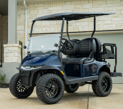 Custom lifted E-Z-GO golf cart